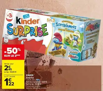 Carrefour KINDER surprise offre