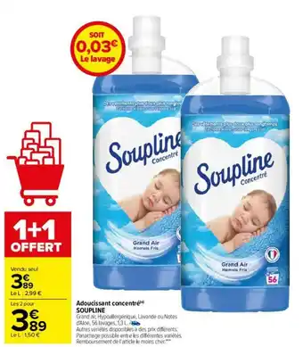 Carrefour Adoucissant concentré SOUPLINE offre