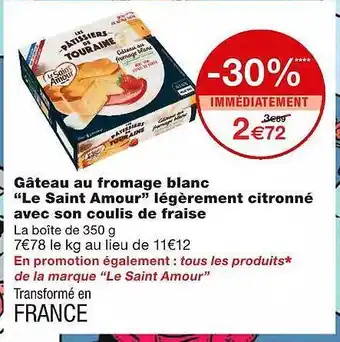 Monoprix Gâteau Au Fromage Blanc offre