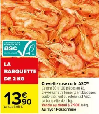 Carrefour Crevette rose cuite ASC offre
