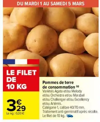 Carrefour Pommes de terre de consommation offre