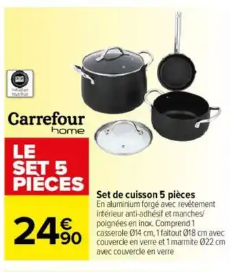 Carrefour Set de cuisson 5 pièces offre
