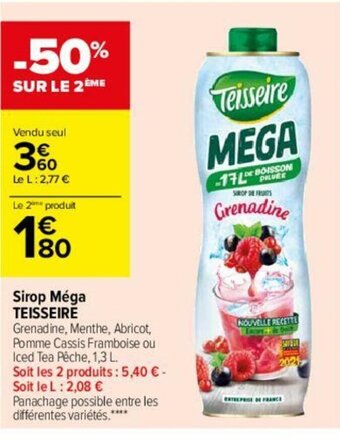 Carrefour Sirop Méga Teisseire offre