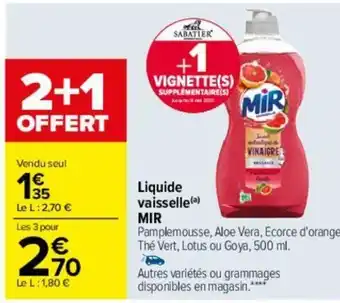 Carrefour Liquide vaisselle Mir offre