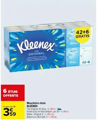 Carrefour Mouchoirs étuis Kleenex offre
