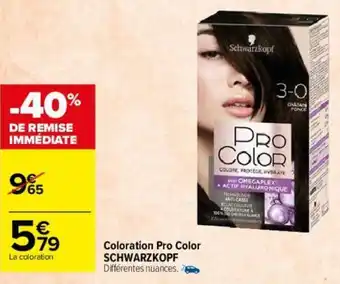 Carrefour Coloration Pro Color Schwarzkopf offre