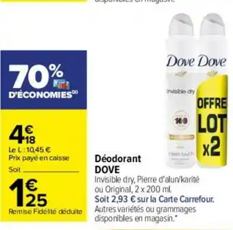 Carrefour Déodorant Dove offre