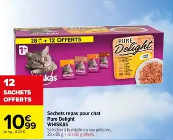 Carrefour Sachets repas pour chat Pure Delight Whiskas offre