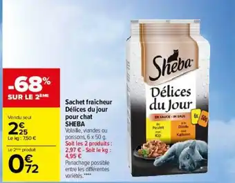 Carrefour Sachets fraîcheur Délices du jour Sheba offre