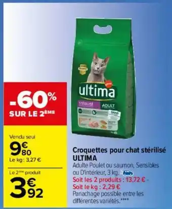 Carrefour Croquettes pour chat stérilisé Ultima offre