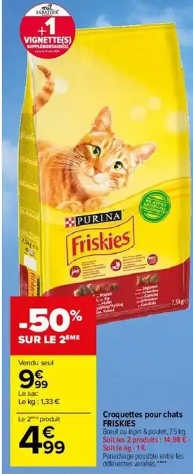Carrefour Croquettes pour chats Friskies offre