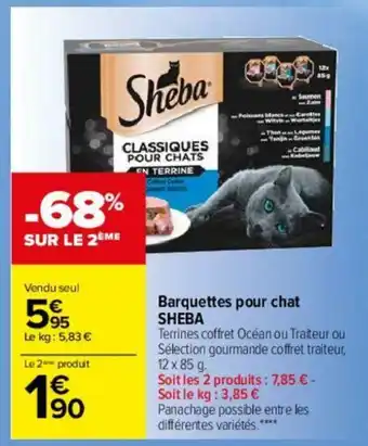 Carrefour Barquettes pour chat Sheba offre