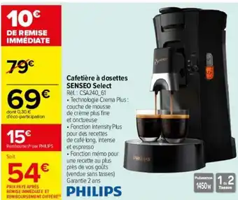 Carrefour Cafetière à dosettes Senseo Select offre