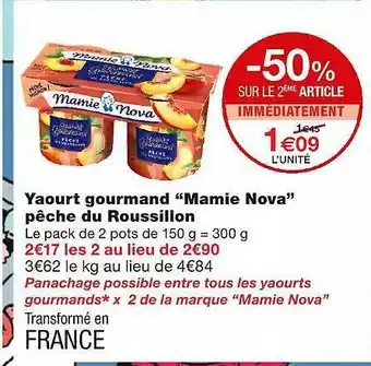 Monoprix Yaourt Gourmand offre