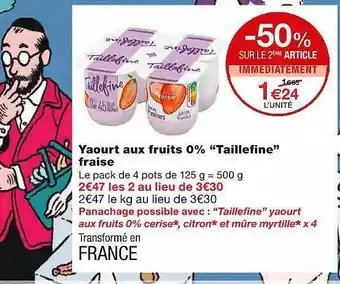Monoprix Yaourt Aux Fruits 0% offre