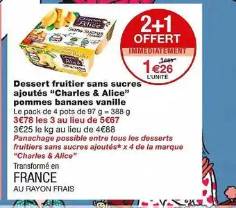 Monoprix Dessert Fruitier Sans Sucres Ajoutés offre