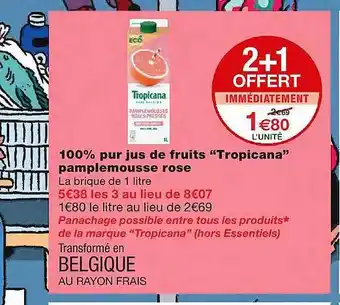 Monoprix 100% Pur Jus De Fruits offre