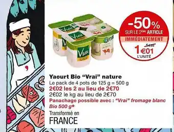 Monoprix Yaourt Bio offre