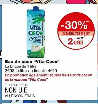 Monoprix Eau De Coco offre