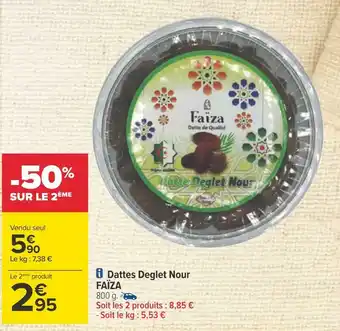 Carrefour Faïza dattes deglet nour offre