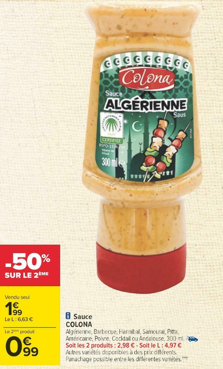 Promo Colona sauce chez Carrefour