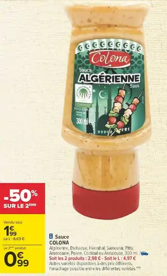 Carrefour Colona sauce offre