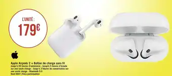 Géant Casino Apple airpods 2 + boîtier de charge sans fil offre