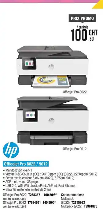 Plein ciel Officejet Pro 8022 9012 Hp offre