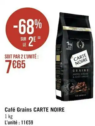 Géant Casino Carte noire café grains offre