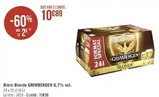 Géant Casino Grimbergen bière blonde 6,7% vol. offre