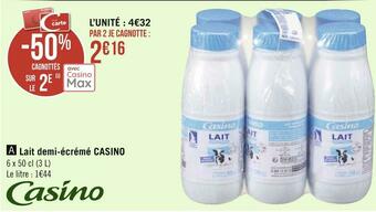 Géant Casino Casino lait demi-écrémé offre