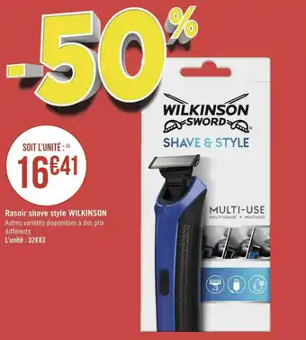 Géant Casino Wilkinson rasoir shave style offre