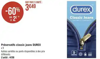 Géant Casino Durex préservatifs classic jeans offre