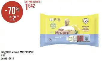 Géant Casino Mr propre lingettes citron offre