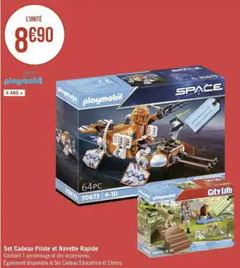 Playmobil set cadeau pilote et navette rapide