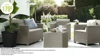 Géant Casino Allibert salon de jardin bas taupe mathis offre