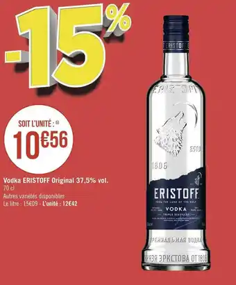 Géant Casino Eristoff vodka original 37,5% vol. offre