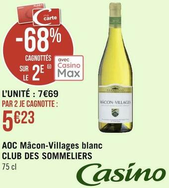 Club des sommeliers aoc mâcon-villages blanc