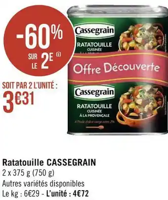 Géant Casino Cassegrain ratatouille offre