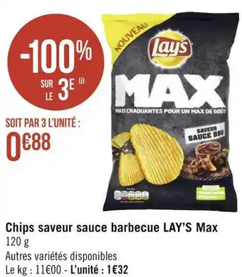 Lay’s chips saveur sauce barbecue max