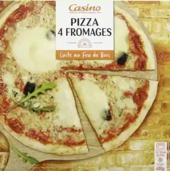 Géant Casino Casino pizza surgelée cuite au feu de bois 4 fromages offre