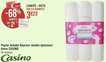 Géant Casino Casino papier toilette douceur double épaisseur blanc offre