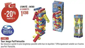 Géant Casino Spin master tour jenga pat’patrouille offre