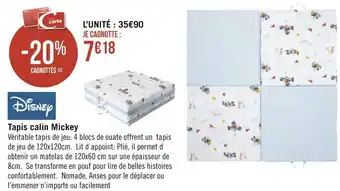 Géant Casino Disney tapis calin mickey offre