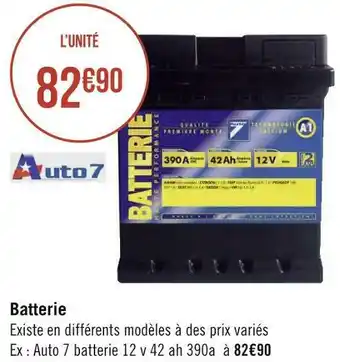 Géant Casino Auto 7 batterie offre