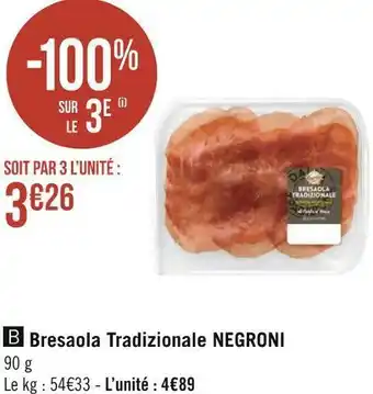 Géant Casino Negroni bresaola tradizionale offre