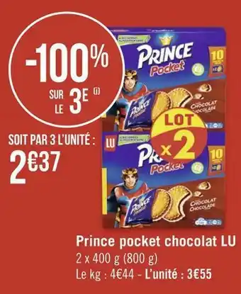 Géant Casino Lu prince pocket chocolat offre