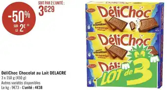 Géant Casino Delacre délichoc chocolat au lait offre