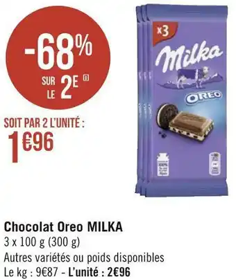 Géant Casino Milka chocolat oreo offre