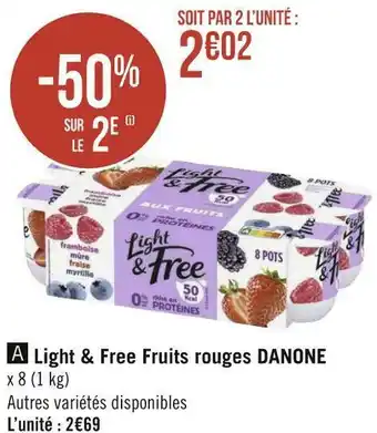 Géant Casino Danone light & free fruits rouges offre